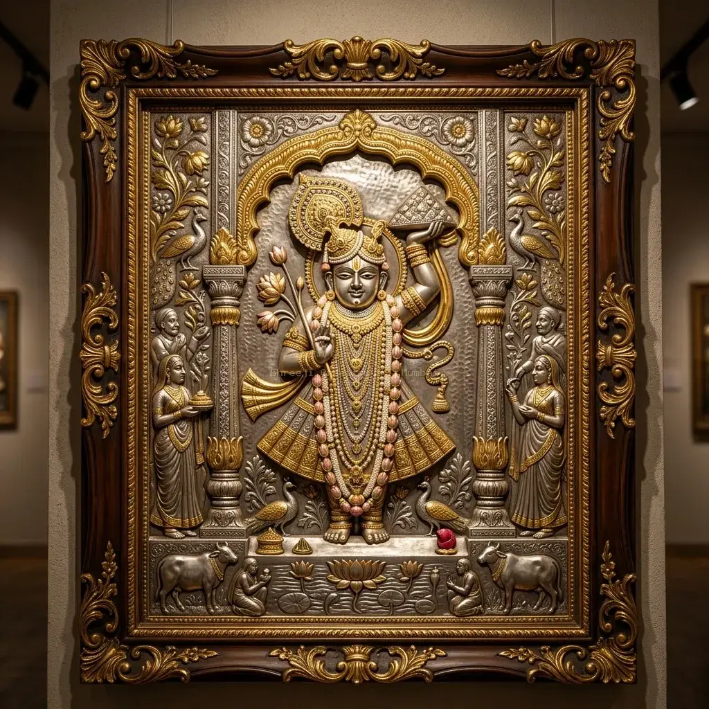 Shrinathji 24K Gold & Silver Plated Frame