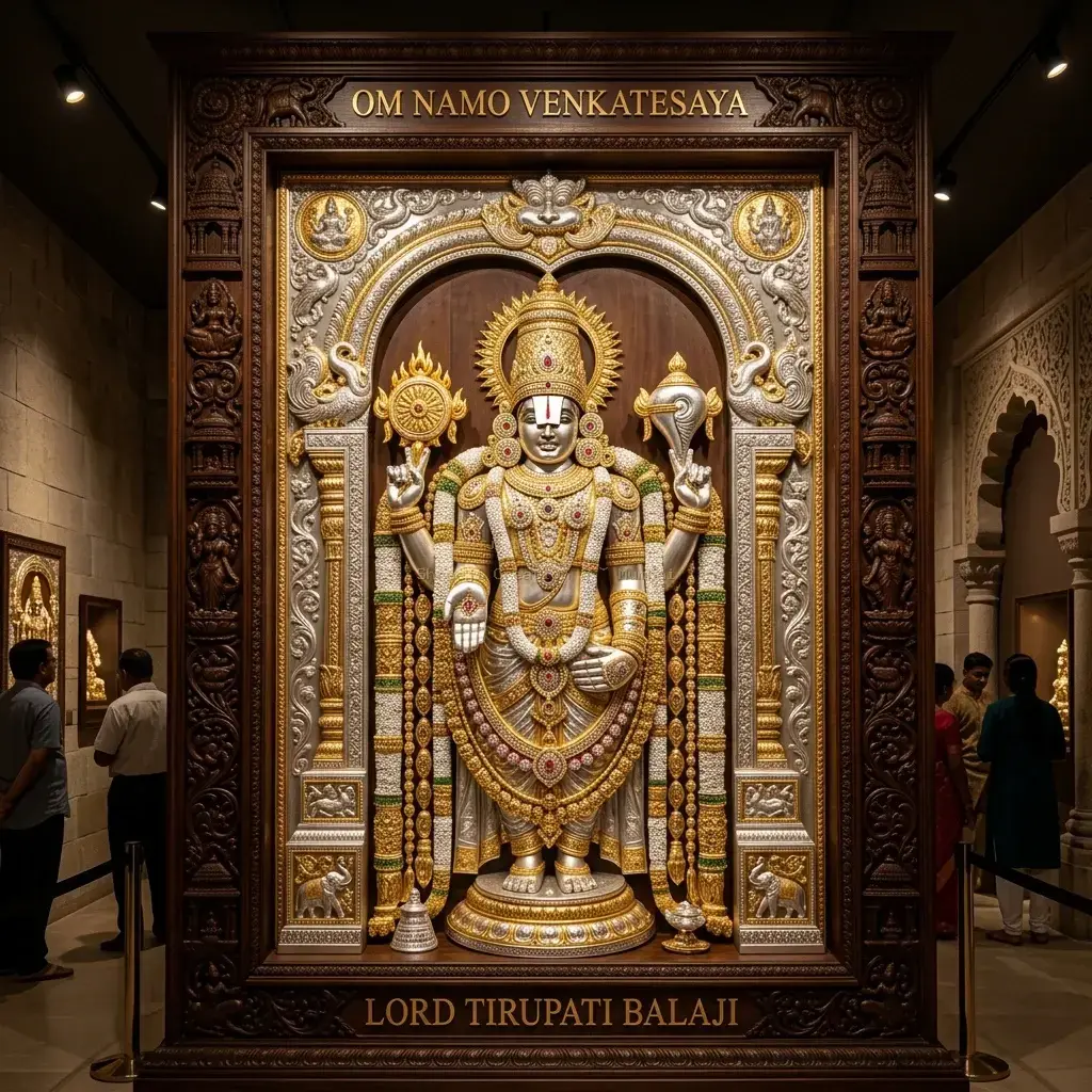 Tirupati Balaji Dual-Tone 24K Gold & Silver Relief